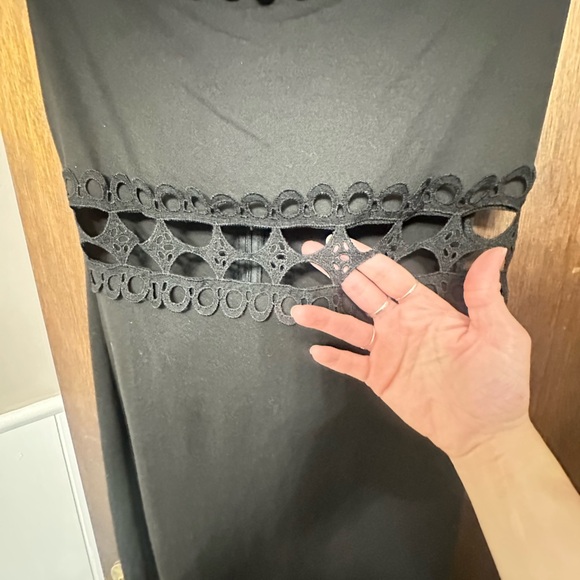 Black Summer off shoulder slim fit long dress with lace. - Picture 5 of 12